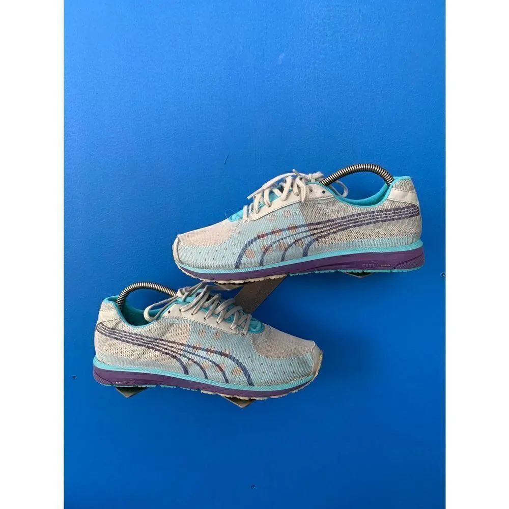 PUMA Women's Faas 250 NM Running Shoe Gray Purple Teal  women's size 9 BioRide